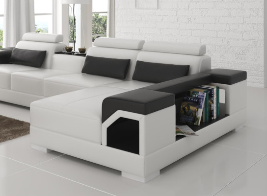 Leather sofa Couch Living landscape Corner sofa Corner Suite Design Modern Sofa G8010C