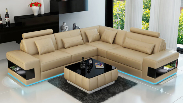 Leather sofa couch modern living landscape corner sofa corner decor suite design