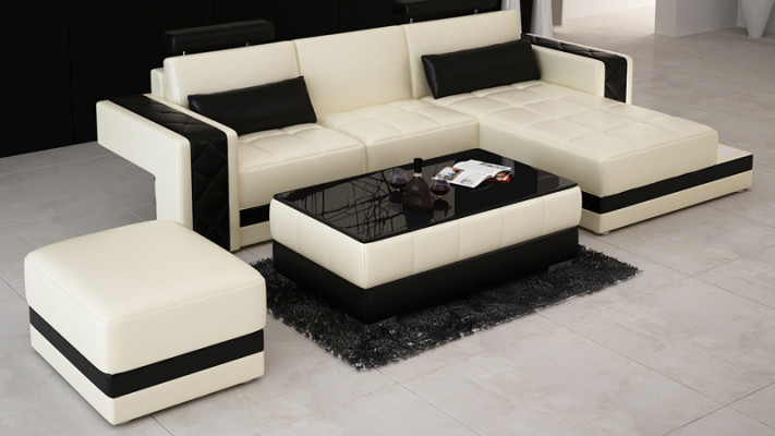 Leather sofa couch living landscape corner sofa corner decor suite design modern