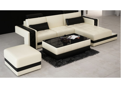 Leather sofa couch living landscape corner sofa corner decor suite design modern