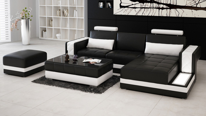 Leather sofa couch living landscape corner sofa corner decor suite design modern