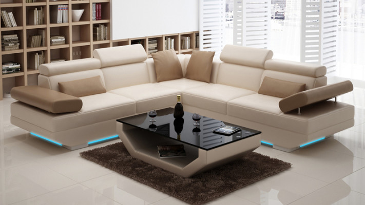 Leather sofa Sofa Couch Living landscape Corner sofa Suite Design Modern Sofa K5009B