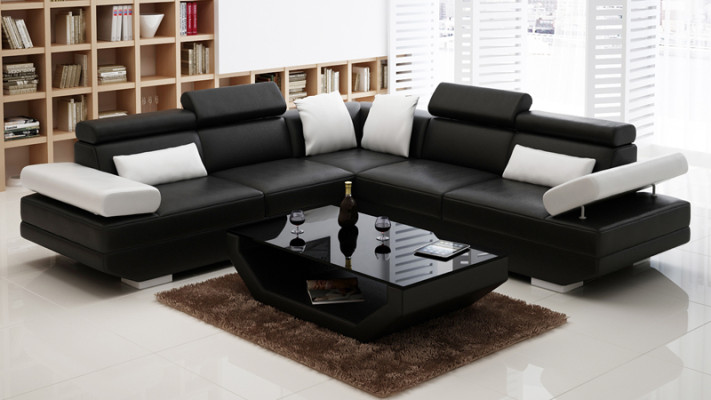 Leather sofa Sofa Couch Living landscape Corner sofa Suite Design Modern Sofa K5009B