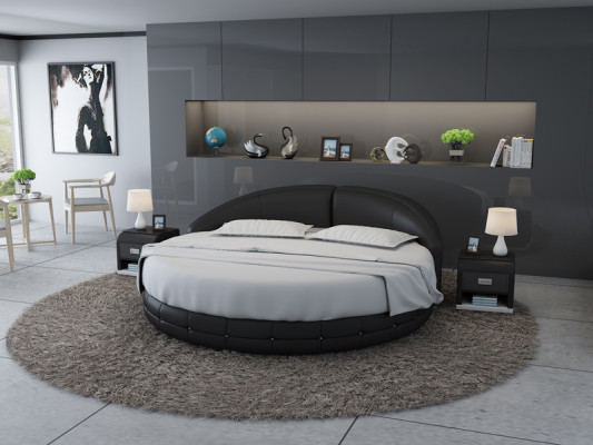 Round bed Design Bed Upholstered bed Designer bed Upholstery Round XXL Luxury King Size