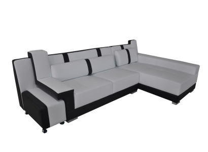 Corner Sofa Couch Upholstery Corner Seat Suite Living landscape Illuminated L-shape Leather