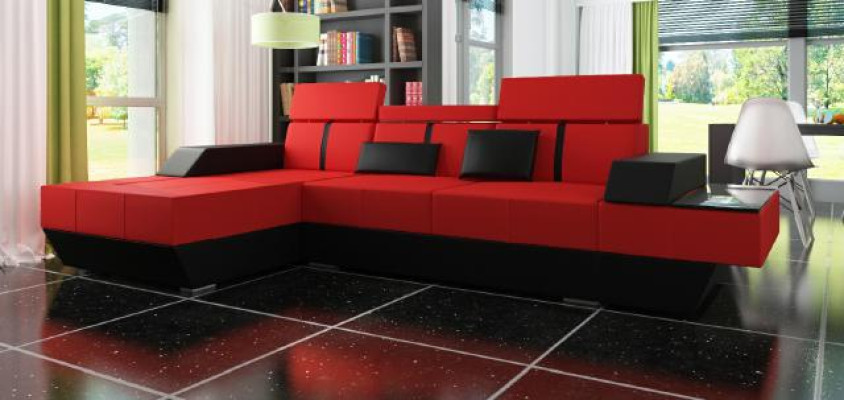 Leather sofa Couch Sofa Corner sofa Corner sofa Leather couch Upholstery Corner Living landscape