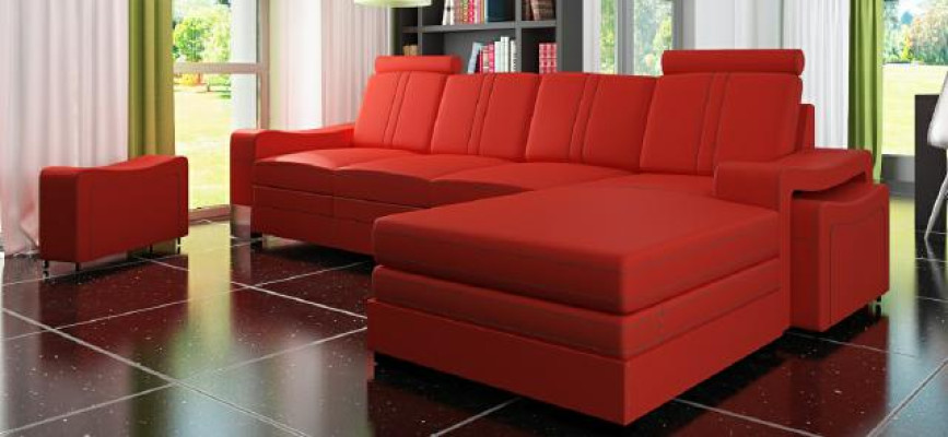 LEATHER SOFA Living landscape Corner sofa new Suite SOFA XXL LEATHER COUCH LEATHER CORNER SOFA!