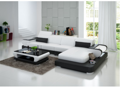 Leather sofa Couch Living landscape Corner sofa Corner Suite Design Modern Sofa G8002C