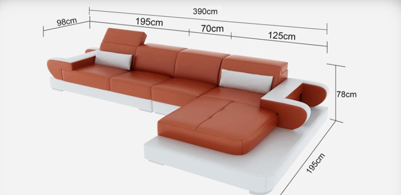 Leather sofa Couch Living landscape Corner sofa Corner Suite Design Modern Sofa G8002C