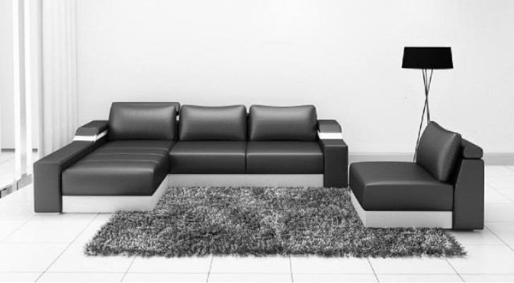 Corner sofa Corner Sofa Couch Upholstery Leather Suite Living landscape Chaise lounge