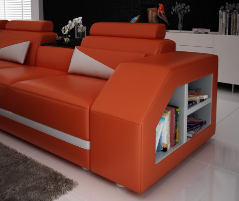 Leather sofa Couch Living landscape Corner sofa Corner Suite Design Modern Sofa G8018B