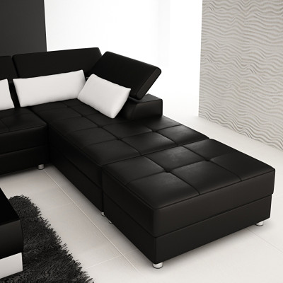 Leather sofa Couch Living landscape Corner sofa Corner Suite Design Modern Sofa F3018