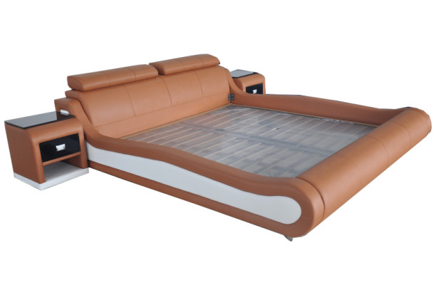 Luxury Bed with USB Upholstery Marriage Beds Leather 140/160/180/200 LB8825