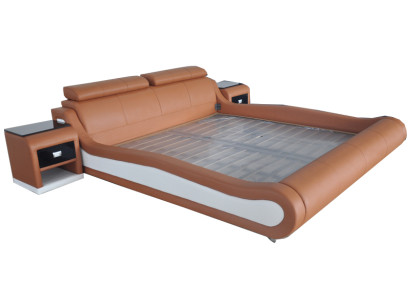 Luxury Bed with USB Upholstery Marriage Beds Leather 140/160/180/200 LB8825