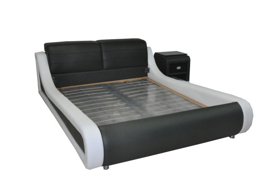 Double Luxury Leather Bed + USB Upholstery Beds Multifunction LB8831