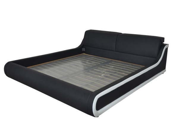Double Luxury Leather Bed + USB Upholstery Beds Multifunction LB8835