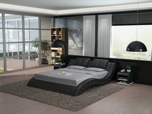 Luxury Leather Bed USB Design Upholstery Beds Double Modern Marriage 140/160/180 LB8824