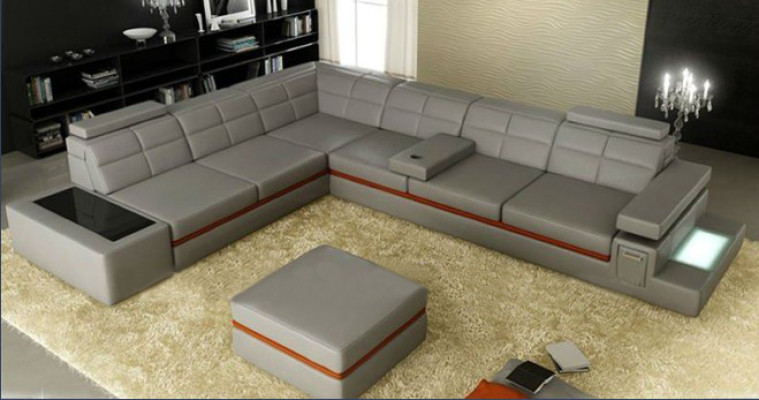Leather sofa Couch Living landscape Corner sofa Corner Suite Design Modern Sofa B2011