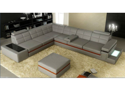 Leather sofa Couch Living landscape Corner sofa Corner Suite Design Modern Sofa B2011