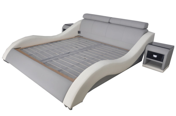 Double Luxury Design Leather Hotel Bed Upholstery Beds Modern Multifunction