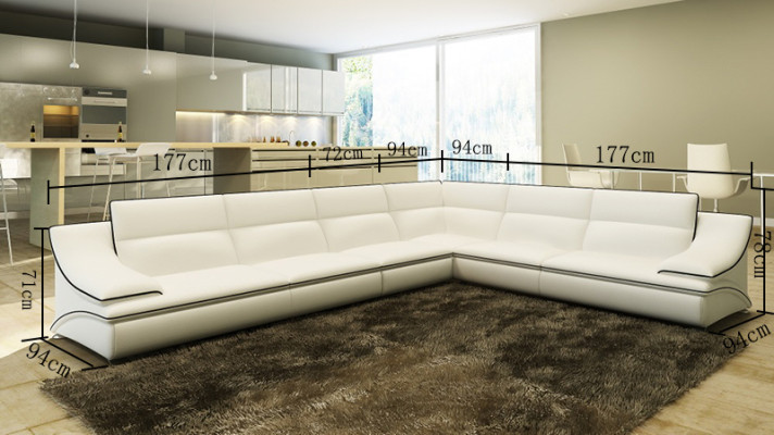 Leather sofa Couch Living landscape Corner sofa Corner Sofa Suite Design Modern
