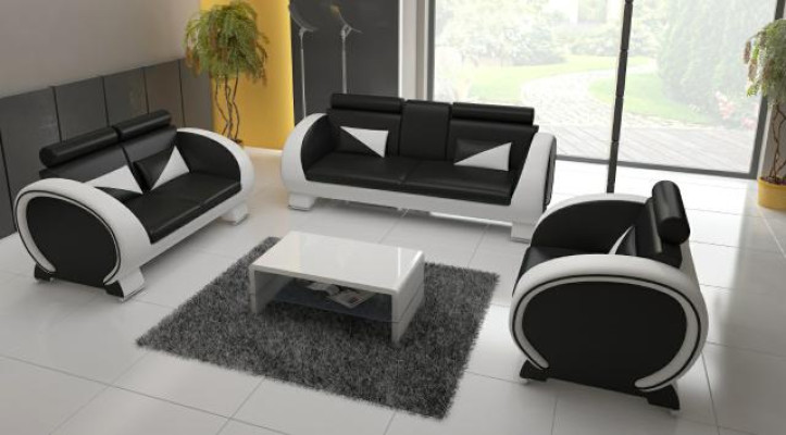 Leather sofa sofa + USB sofa 3 seater relaxation couch with bar function Designer Suite