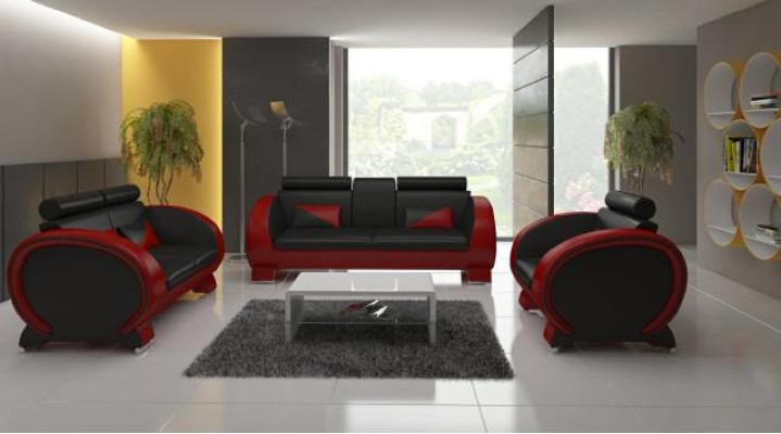 Leather sofa + USB sofa with bar function designer suite sofa 3 seater relaxation couch