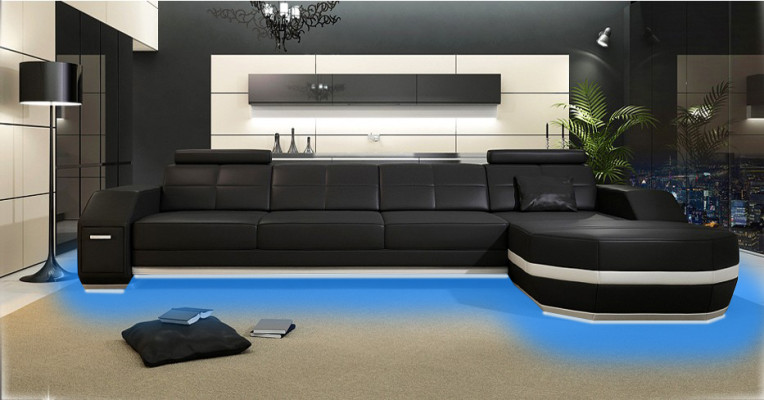 Design Corner sofa Couch Upholstery Corner Suite Leather sofa Corner Living landscape PH300