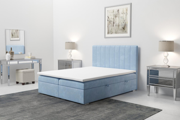 Boxspring Bed Hotel Double Blue Velvet Luxury Beds Upholstery bed base 180x200