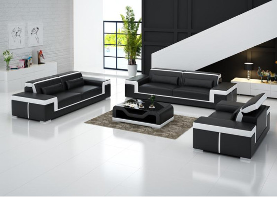 Design Leather Sofa Couch Upholstery Sofas Couches Three Seater 3 Seater Living room Seat new