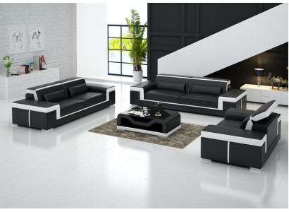 Design Leather Sofa Couch Upholstery Sofas Couches Three Seater 3 Seater Living room Seat new