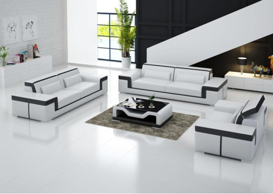Design Leather Sofa Couch Upholstery Sofas Couches Three Seater 3 Seater Living room Seat new