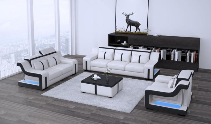 Design Multifunction s Couch Relax Sofa Leather Upholstery Couches Three Seater 3er new