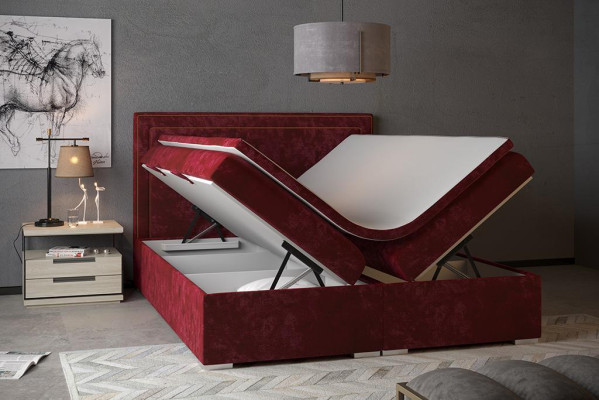 Boxspring Design Bed Hotel Double Beds Luxury Upholstery bed base Function Yellow