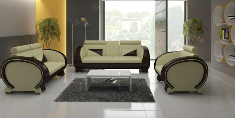 Leather sofa sofa with bar function designer suite couch sofa 3 seater relaxation couch