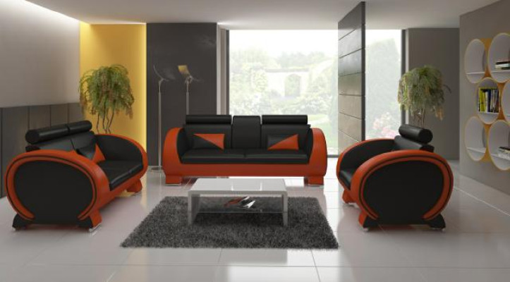 Leather sofa sofa with bar function designer suite couch sofa 3 seater relaxation couch