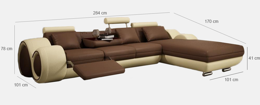 exclusive living ambience with our luxurious corner sofa in L-shape