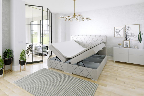 Boxspring Bed Hotel Double Bed Textile Luxury Beds Upholstery bed base function