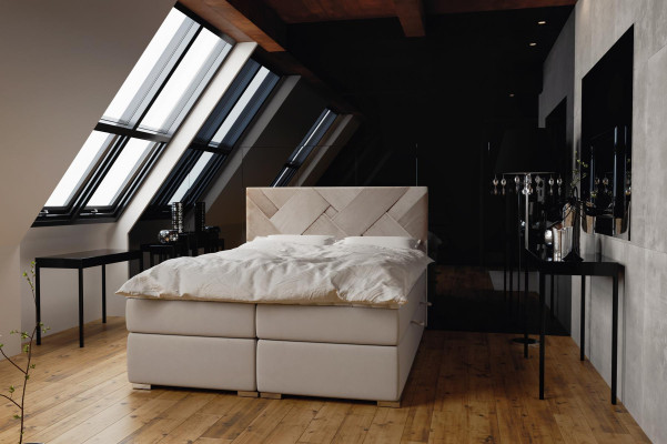 Boxspring Bed Hotel Double Luxury Beds Upholstery bed base function 140x200cm