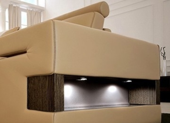 Sofa set Sofa Couch Upholstery Seat Leather Suite Living landscape Light Nassau