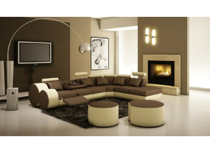 Corner sofa Sofa Couch Upholstery Living landscape Leather Corner Sofas Suite sofas Madird