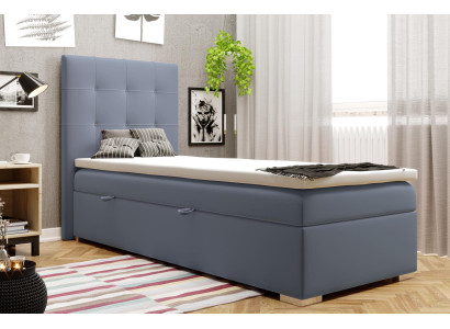 Luxury Box Spring Bed Hotel Beds Upholstery Function bed base 90x200cm Blue new