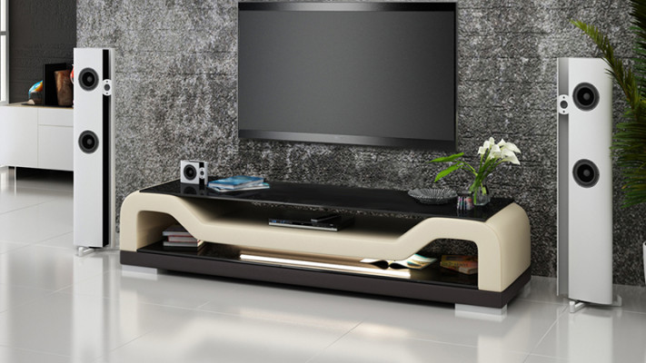 TV-cabinet TV Sideboard Leather Glass Table Television Wardrobe Lowboard Mo.F