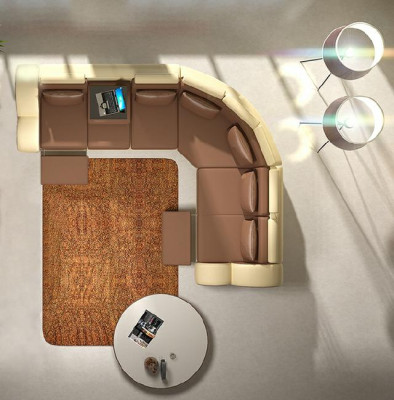 Corner sofa Sofa Couch Upholstery Living landscape Leather Corner Sofas Suite L-shape Madrid