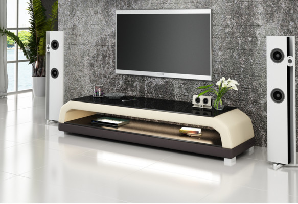 TV-cabinet TV Sideboard Leather Glass Table Television Wardrobe Table Decor Designer
