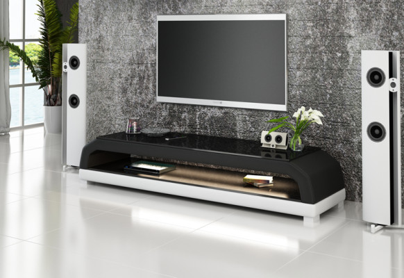 TV-cabinet TV Sideboard Leather Glass Table Television Wardrobe Table Decor Designer