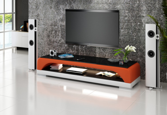 TV-cabinet TV Sideboard Leather Glass Table Television Wardrobe Table Decor Designer