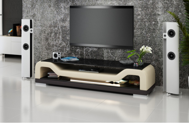 TV-cabinet TV Sideboard Leather Glass Table Television Decor Wardrobe Table Designer