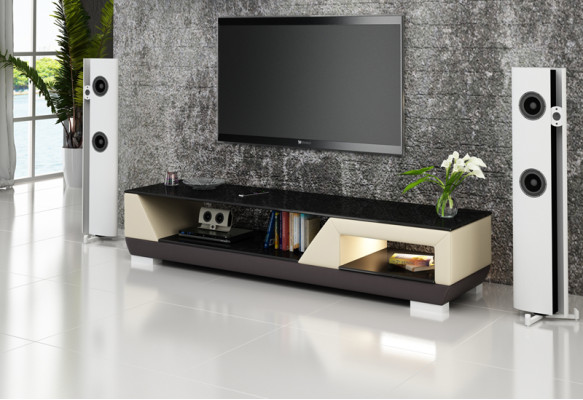 TV-cabinet TV Sideboard Leather Glass Decor Table Television Wardrobe Table Designer