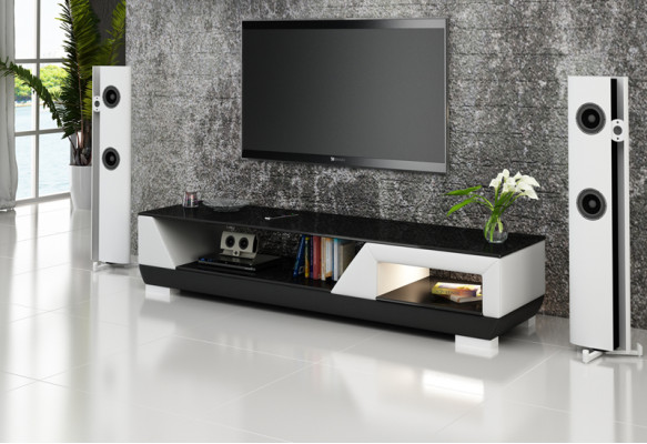 TV-cabinet TV Sideboard Leather Glass Decor Table Television Wardrobe Table Designer